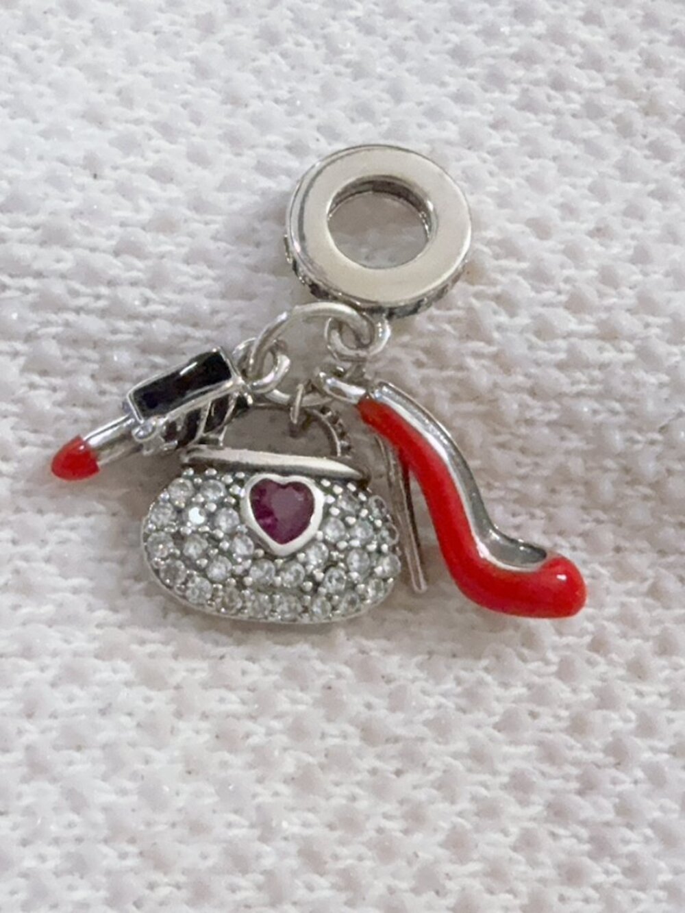 Lipstick, High Heel, Shoe,Bag, Purse& Stiletto Silver Charm For Pandora Bracelet